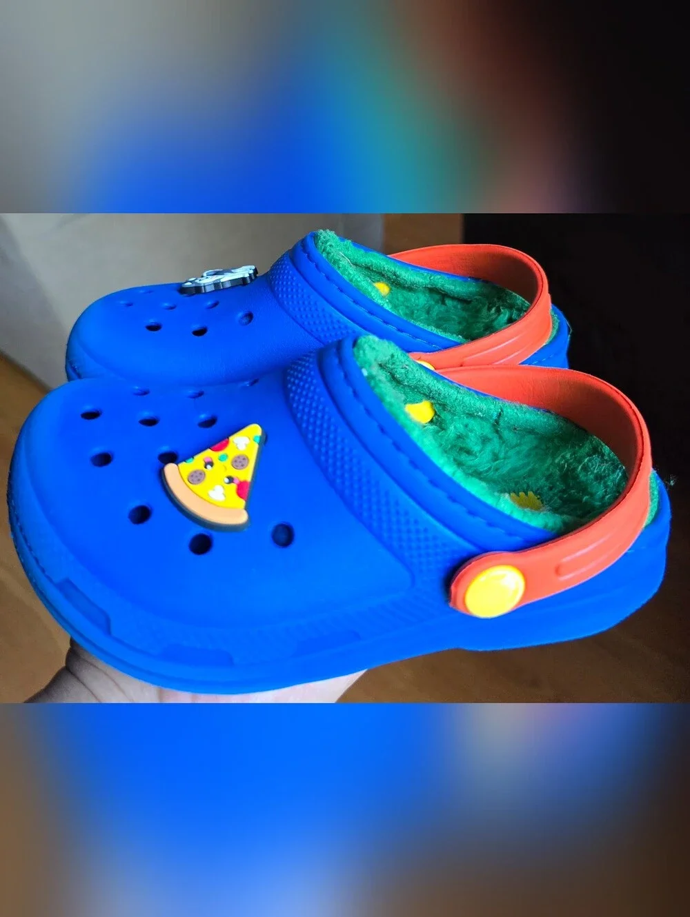 Sz 11C Toddler Kids CROCS CLASSIC LINED Blue Clogs